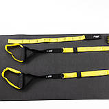 Тренувальні петлі ТРХ (trx тренажер для кросфіту) + килимок для йоги та фітнесу OSPORT Set 56 (n-0086) Чорно-жовтий, фото 4