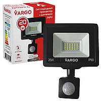 LED прожектор c датчиком движения Vargo 20W 220V 6500K (V-330320)