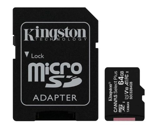 Карта пам'яті Kingston 64GB microSDXC Canvas Select Plus 100R A1 C10 Card + ADP