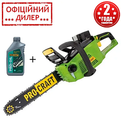 Акумуляторна ланцюгова пила Procraft PKA-40Li (40 В, 4 А·год, 3/8") + Олива Procraft для ланцюга 1 л