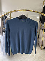 Мужской свитер-джемпер 1476-1 (батал) 3XL синий