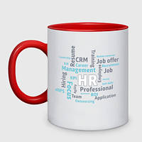 Кружка с принтом двухцветная «HR terms» (цвет чашки на выбор)