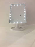 Дзеркало на підставці з підсвіткою сенсорне біле, фото 4