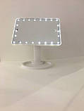Дзеркало на підставці з підсвіткою сенсорне біле, фото 5