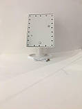 Дзеркало на підставці з підсвіткою сенсорне біле, фото 3