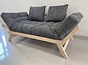 Тахта диван дерев'яний футон на лоджію, беседку Woody Нью Йорк ясен Натуральний з матрацом та подушками, фото 2