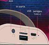 Бездротова караоке колонка з ДВУМЯ мікрофономи підсвітка переносна світна із сабвуфером портативна з р, фото 3