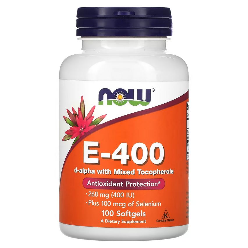 NOW - E - 400 mixed + Selenium (100 softgels) / Комплекс вітаміну Е-400 + Селен