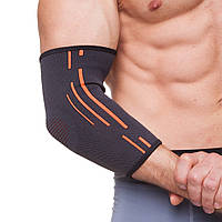 Налокітник еластичний сіро-жовтогарячий ST-1014-GOR 1 шт., Сірий, Розмір (EU) — M