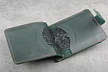 Шкіряний затискач-гаманець для купюр з орнаментом "Тризуб", фото 4