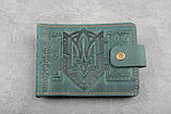 Шкіряний затискач-гаманець для купюр з орнаментом "Тризуб", фото 2