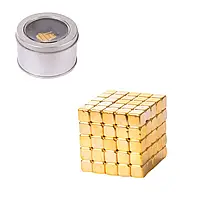 Магнитный конструктор неокуб 216 кубиков, 5 мм Neocube, Золотой / Головоломка тетракуб, антистресс