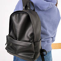 Жіночий рюкзак міський універсальний спортивний для подорожей City mini Black в екошкірі