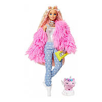 Лялька Barbie Extra у рожевому пухнастому жакеті (GRN28)