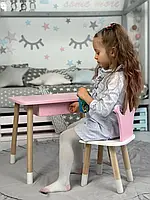 Необычный и универсальный столик с ящиком и стульчик для хранения принадлежностей, Детский стол и стул