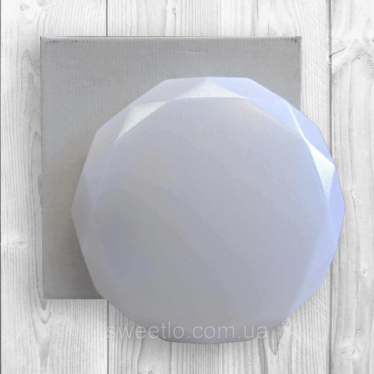 Люстра під одну лампочку цоколь E27 23см біла кругла стельовий світильник DL-Е27-R230, фото 1