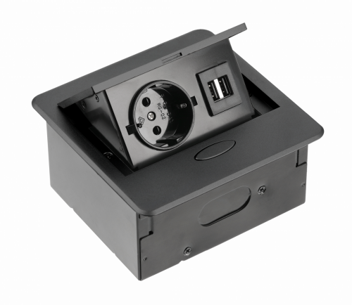 Подовжувач настільний вбудований SOFT 2x гніздо schuko 2USB GTV