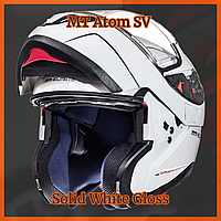 Шлем MT Atom SV Solid White Gloss, M