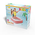 Басейн надувний для малюків Intex 57100 розмір 85х85х23 см, 57 л, від 1 року Рожевий, фото 3