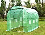Теплиця, парник армована плівкова 6 м2 з вікнами 3х2х2м Bass Polska 8597 зелена, фото 2