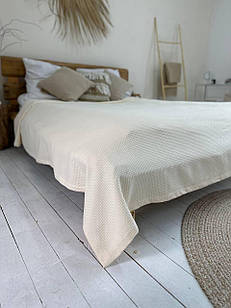 Плед покривало SOFT, 100% бавовна, молочний колір (Розміри і кольори в асортименті)