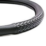 Чохол на кермо 40 см L чорний з "косичкою" Elegant Plus EL 105 501, фото 2