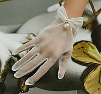 Женские перчатки/перчатки с бантом/свадебные перчатки