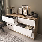 Комод колір дуб сонома з білим фасадом на 6 ящиків 140*75*40 см, фото 2