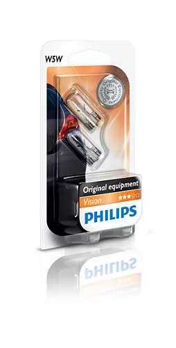 Автолампа ук. PHILIPS 12961B2 W5W 12V 5W W2,1X9,5d