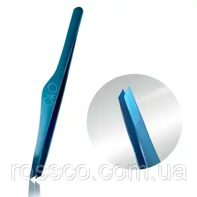 Пінцет скошений OKO Blue Magic Premium (ручне заточування)