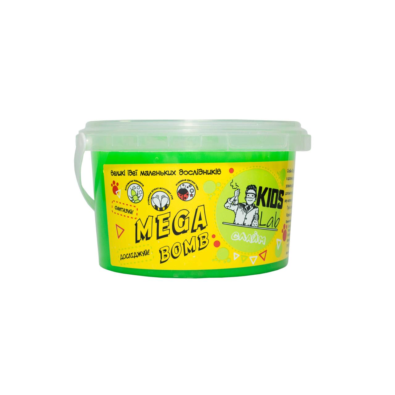 Слайм кольоровий №02 KIDS LAB салатовий 500 г, фото 1