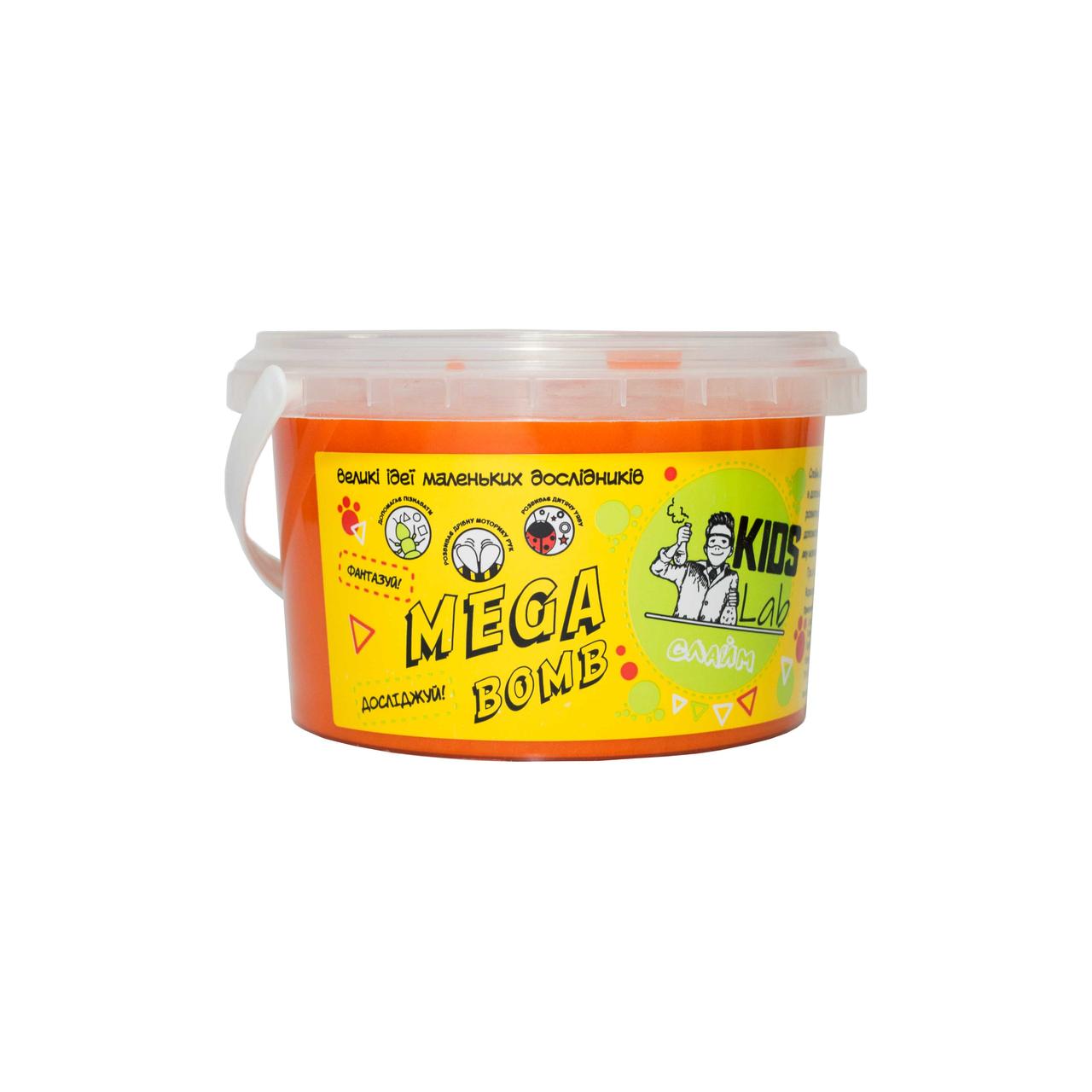 Слайм кольоровий №06 KIDS LAB помаранчевий 500 г, фото 1