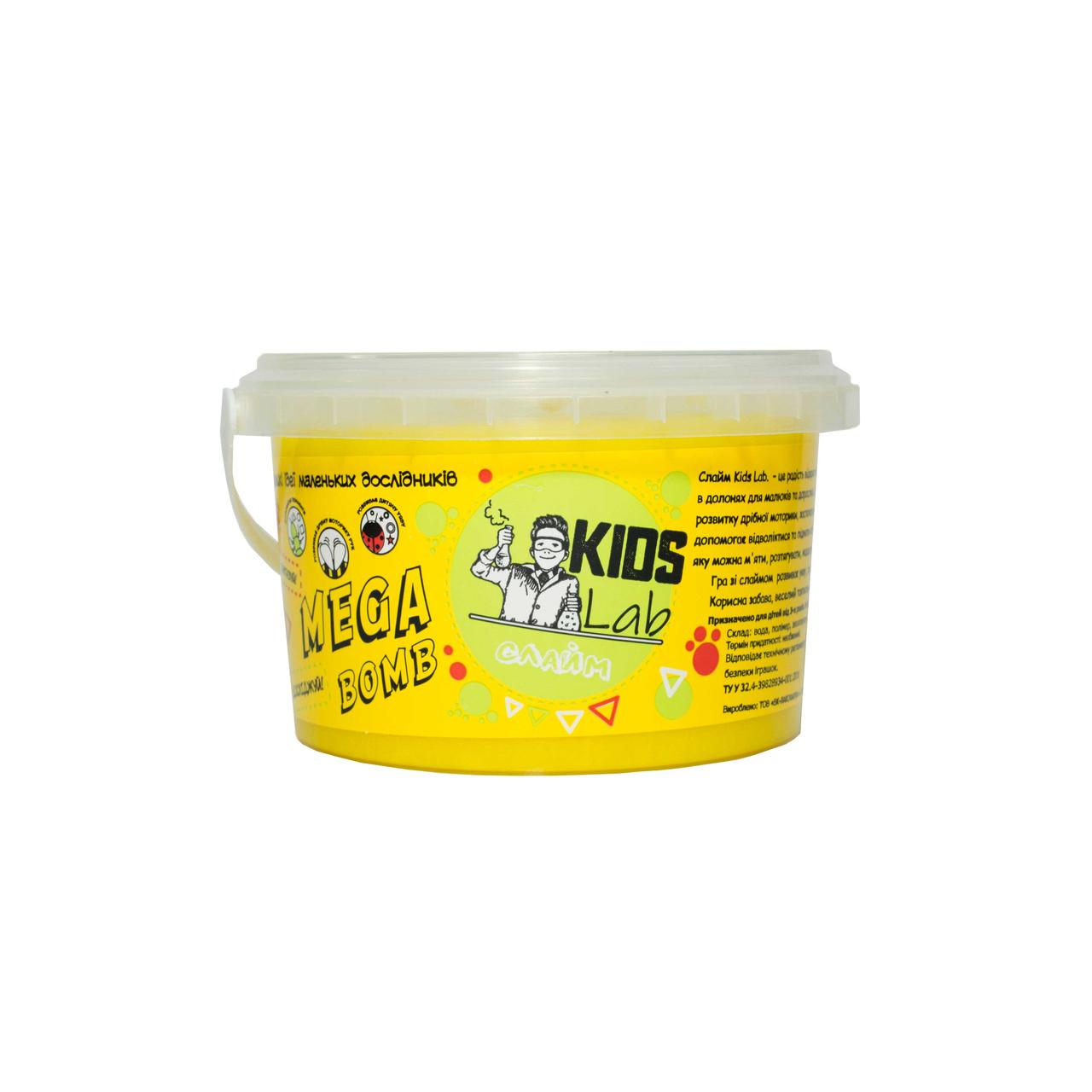 Слайм кольоровий №08 KIDS LAB темно-жовтий 500 г, фото 1