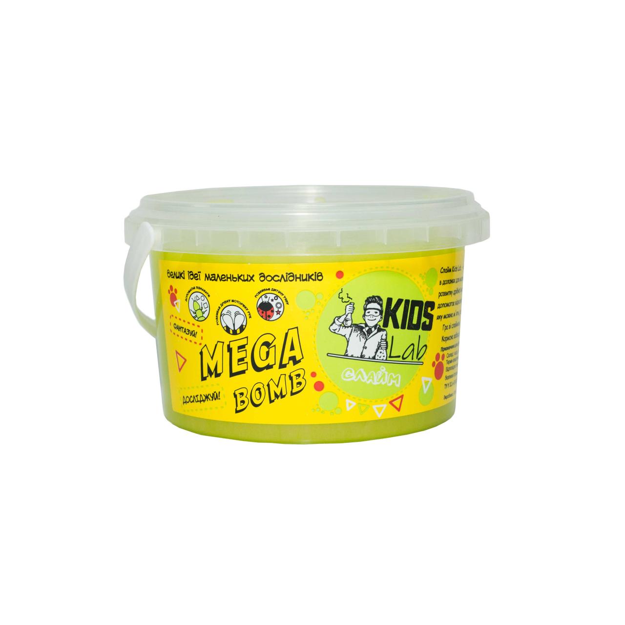 Слайм кольоровий №09 KIDS LAB жовтий 500 г, фото 1