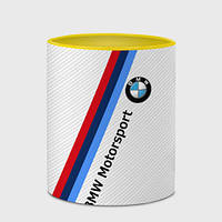Кружка с принтом «BMW motorsport carbon БМВ» (цвет чашки на выбор)
