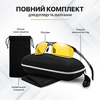Окуляри для водіїв поляризаційні антиблік Brillix для нічної та денної їзди з чохлом (BRL-012Y), фото 9