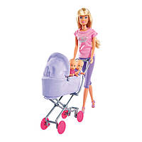 Набір Steffi and Evi Love Лялька Штеффі із фіолетовою коляскою (5378060/5738060-3)