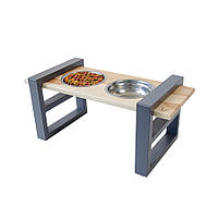 Кормушка для собак От Джека модель №1 (M/L) опоры металл столешница дерево (Vitan TM) Графіт