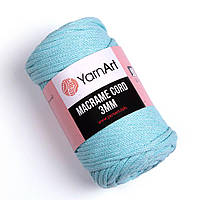 Хлопковый шнур плетеный YarnArt Macrame Cotton Cord 3 mm, Голубой №775, (Янарт Макраме котон) 250 г, 85 м,