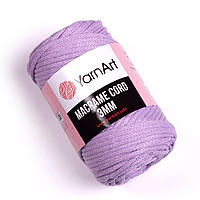 Хлопковый шнур плетеный YarnArt Macrame Cotton Cord 3 mm, Сирень №765, (Янарт Макраме котон) 250 г, 85 м, нити