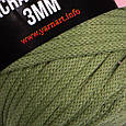 Бавовняний шнур плетений YarnArt Macrame Cotton Cord 3 mm, Хакі No787, (Янарт Макраме котон) 250 г, 85 м, нитки, фото 3
