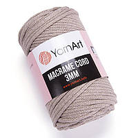 Хлопковый шнур плетеный YarnArt Macrame Cotton Cord 3 mm, Лате №768, (Янарт Макраме котон) 250 г, 85 м, нити