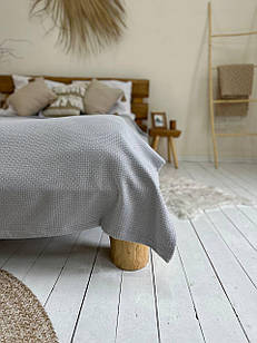 Плед покривало SOFT, 100% бавовна, сірий колір (Розміри і кольори в асортименті)