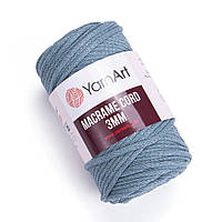 Хлопковый шнур плетеный YarnArt Macrame Cotton Cord 3 mm, Полынь №795, (Янарт Макраме котон) 250 г, 85 м, нити