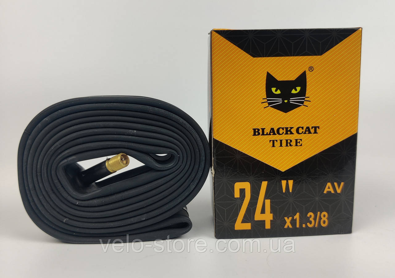 Велокамера 24х1.3/8 AV Black Cat, камера  Інвалідна коляска. Камера для інвалідного візка