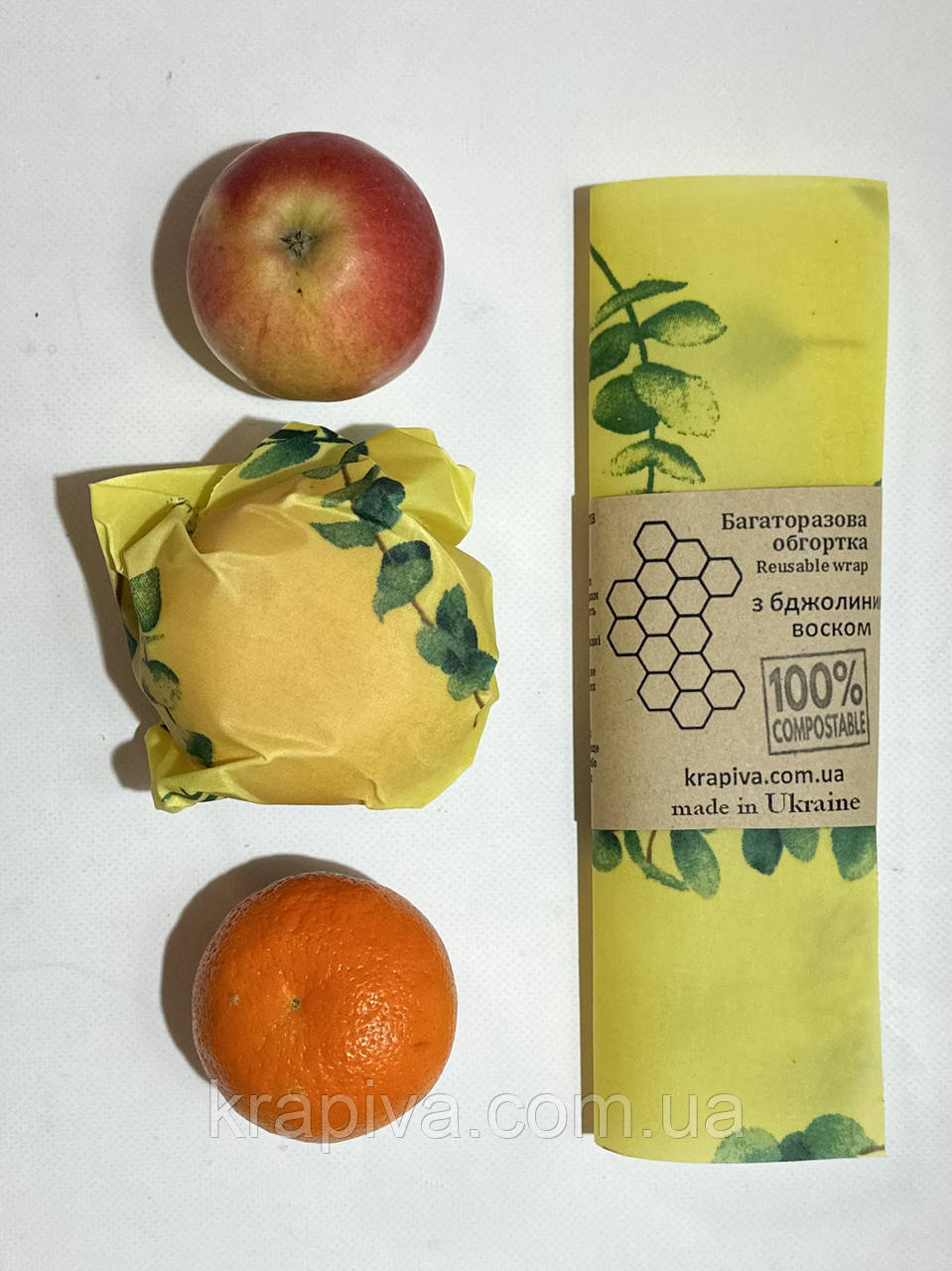 2 шт багаторазова воскова упаковка для продуктів, серветка обгортка вощанка, екоупаковка, вощені серветки