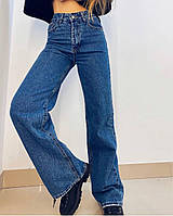 Базовые весенние актуальные широкие трендовые свободные джинсы женские молодежные брюки палаццо Турция Синий, 30