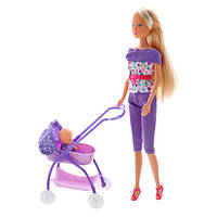 Лялька Штеффі з малюком в колясці Simba фіолетова (5733067/5733067-1)