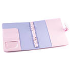 Блокнот, планер із шкірзамінника А6 діаметр кілець 20мм Рожевий BSH003, фото 2
