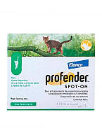 Капли на холку Elanco Profender для кошек от 0,5 до 2,5 кг антигельминтик, 2 пипетки